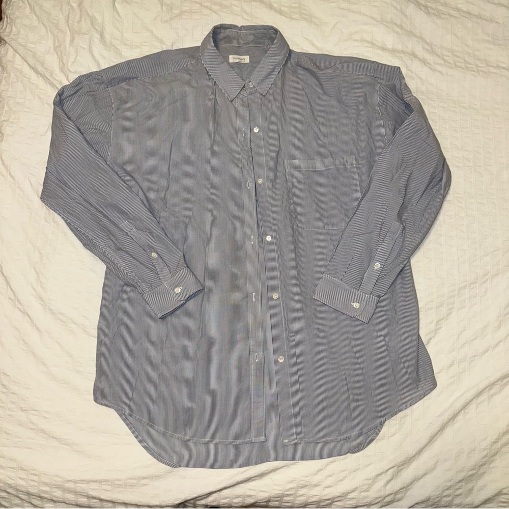 striped button down shirt